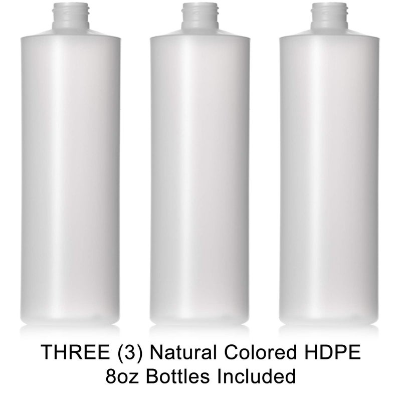 Aromine 8oz Natural Color HDPE Squeeze Bottles with Disc Cap and Squirt Cap (3 Pack) (8oz) - Image 2